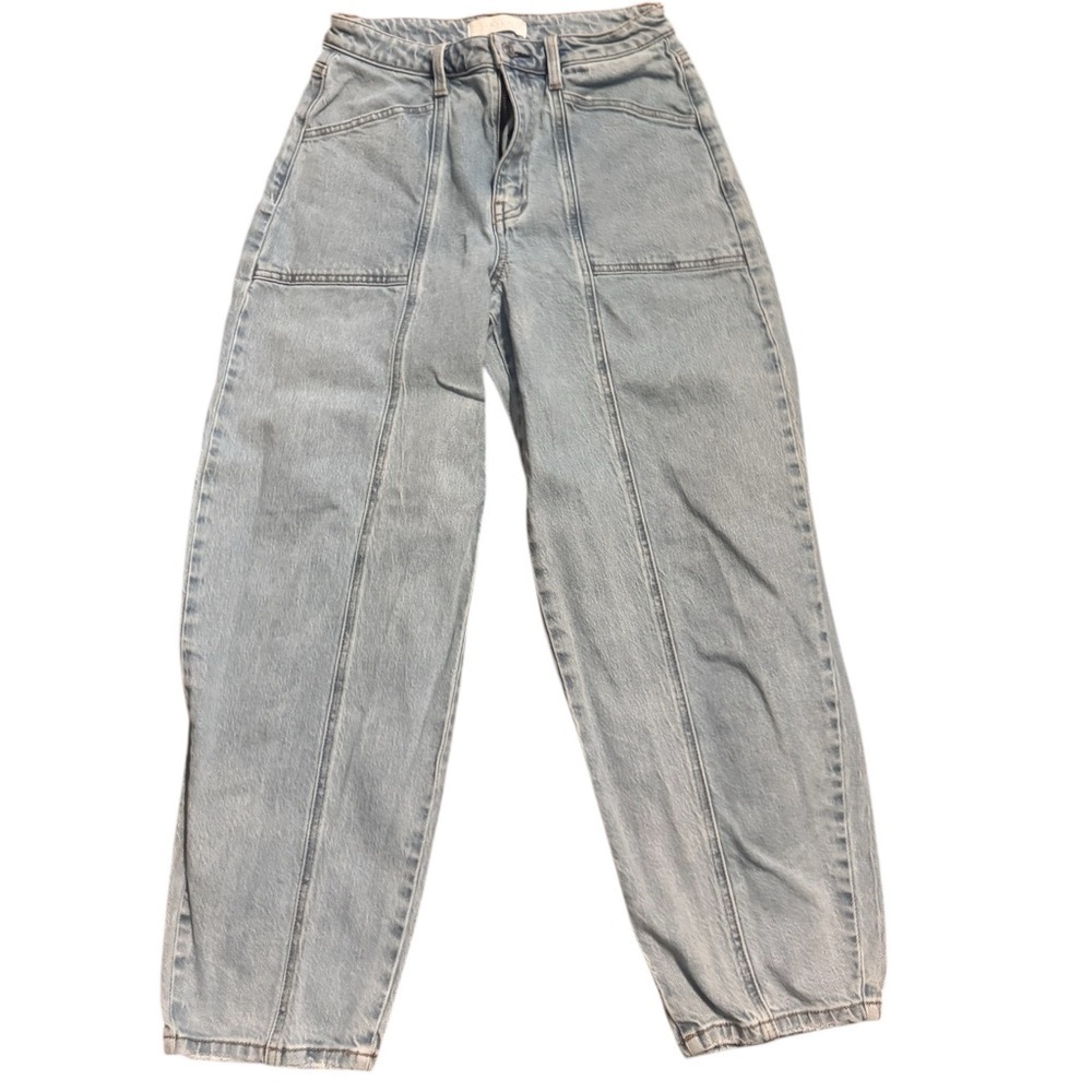 Vervet Stylish Light Blue Barrel Denim Jeans, Size 26, Trendy Jeans, Current